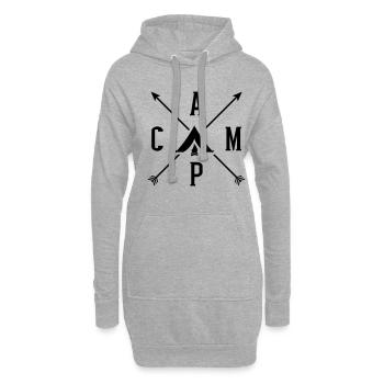 camping - Sweat-shirt à capuche long Femme - gris chiné - Devant
