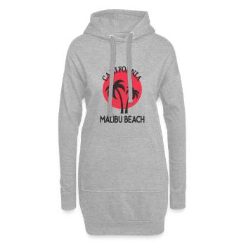 Malibu Beach Kalifornien Palmen Sonnenuntergang - Sweat-shirt à capuche long Femme - gris chiné - Devant