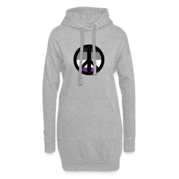 Signe de paix asexué Hippie LGBT - Sweat-shirt à capuche long Femme - gris chiné - Devant