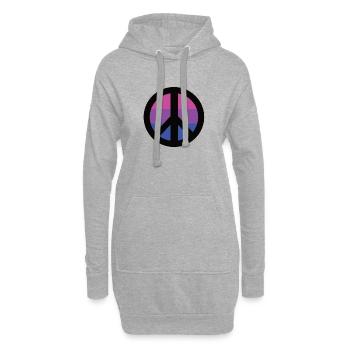 Signe de paix bisexuel Hippie LGBT - Sweat-shirt à capuche long Femme - gris chiné - Devant