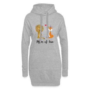 Mom of two - Hoodie-Kleid - Grau meliert - Vorne