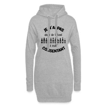 Je n'ai pas abusé de l'alcool, il était consentant - Sweat-shirt à capuche long Femme - gris chiné - Devant