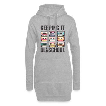 80er 90er Jahre Kassette Mixtape Retro Lustig - Hoodie-Kleid - Grau meliert - Vorne