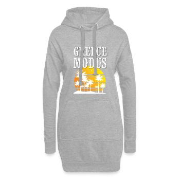 Mode Grèce - Sweat-shirt à capuche long Femme - gris chiné - Devant