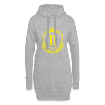 11 Nombre d’armoiries - Sweat-shirt à capuche long Femme - gris chiné - Devant