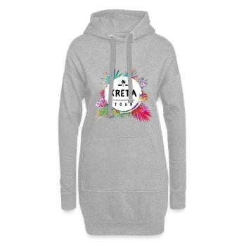 Tour de Crète coloré - Sweat-shirt à capuche long Femme - gris chiné - Devant