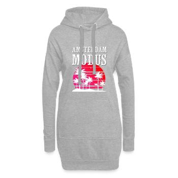 Amsterdam Mode - Sweat-shirt à capuche long Femme - gris chiné - Devant