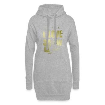 J’adore dire Snow - Sweat-shirt à capuche long Femme - gris chiné - Devant