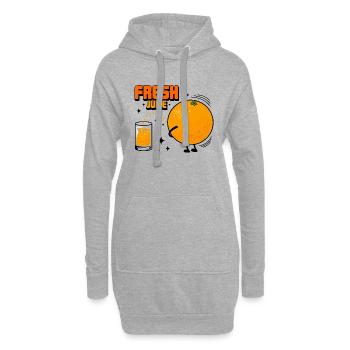 Streich und orange - Hoodie-Kleid - Grau meliert - Vorne