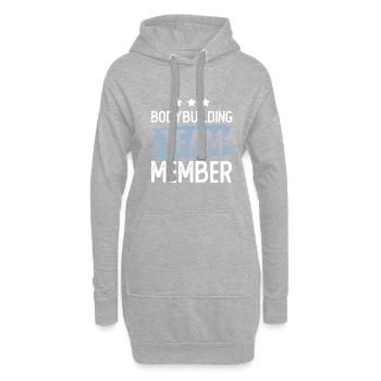 Équipe de musculation - Sweat-shirt à capuche long Femme - gris chiné - Devant