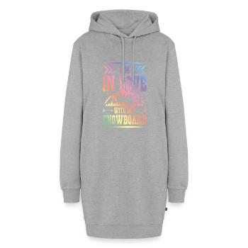 love Snowboarding - Hoodie-Kleid - Grau meliert - Vorne