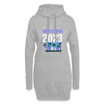 Barcelona 2023 - Hoodie-Kleid - Grau meliert - Vorne