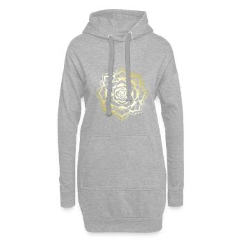 Rose Mandala gold - Hoodie-Kleid - Grau meliert - Vorne