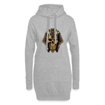 Crâne de pharaon - Sweat-shirt à capuche long Femme - gris chiné - Devant