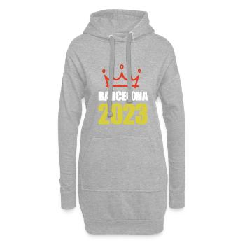 Barcelone 2023 - Sweat-shirt à capuche long Femme - gris chiné - Devant