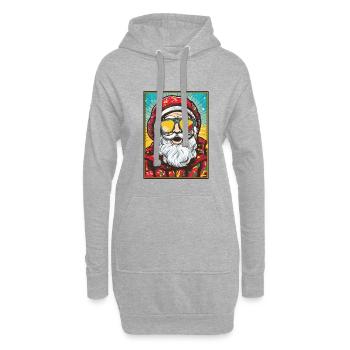 Père Noël Père Noël Père Noël - Sweat-shirt à capuche long Femme - gris chiné - Devant