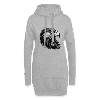 Adler Kopf Porträt Tier - Hoodie-Kleid - Grau meliert - Vorne
