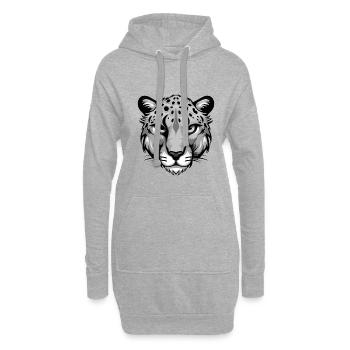 Gepard Kopf Porträt Tier - Hoodie-Kleid - Grau meliert - Vorne