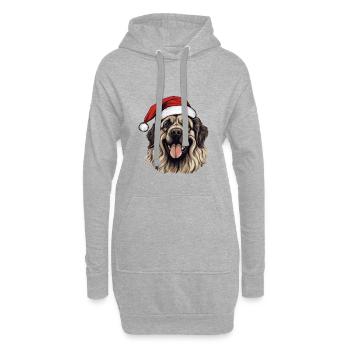 Leonberger Hund Weihnachten Kopf - Hoodie-Kleid - Grau meliert - Vorne