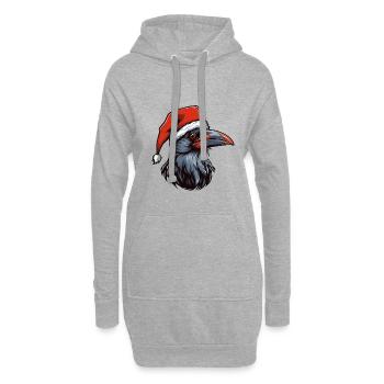 Krähe Rabe Weihnachten Tier Kopf - Hoodie-Kleid - Grau meliert - Vorne