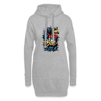 Bali 2024 Palmen Bunt - Hoodie-Kleid - Grau meliert - Vorne