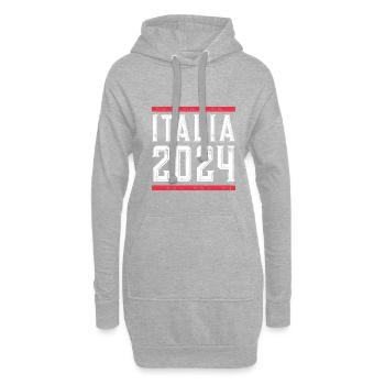 Jours fériés Italie 2024 - Sweat-shirt à capuche long Femme - gris chiné - Devant