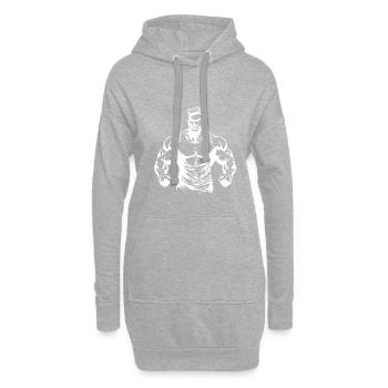 Bodybuilder Muscles Workout Gym - Sweat-shirt à capuche long Femme - gris chiné - Devant