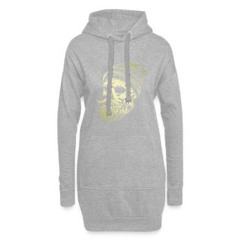 Holzfäller Totenkopf Lumberjack Gold - Hoodie-Kleid - Grau meliert - Vorne