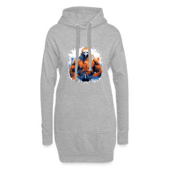 Eagle Muscles Musculation Bête - Sweat-shirt à capuche long Femme - gris chiné - Devant