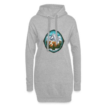 Montagnes Nature Symbole - Sweat-shirt à capuche long Femme - gris chiné - Devant