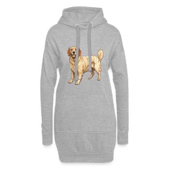 Chien Golden Retriever - Sweat-shirt à capuche long Femme - gris chiné - Devant