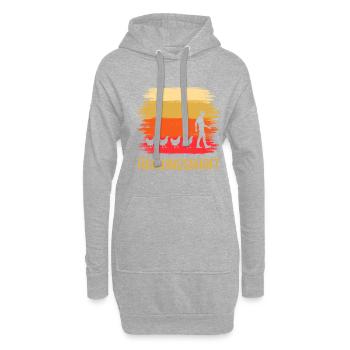 Führungskraft Hühner Hahn - Hoodie-Kleid - Grau meliert - Vorne