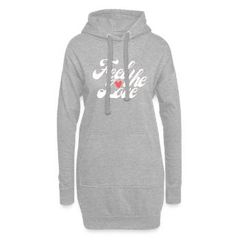 Feel the love - Hoodie-Kleid - Grau meliert - Vorne
