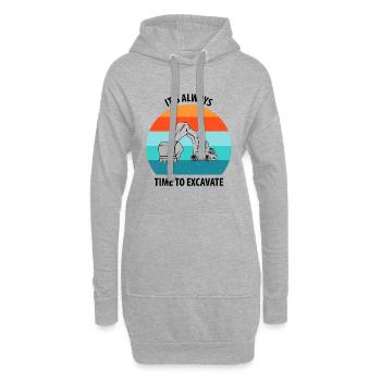 Bagger Baggerfahrer Baggerwagen - Hoodie-Kleid - Grau meliert - Vorne