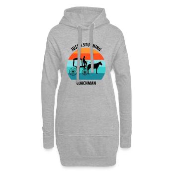 Calèche de cocher Calèche tirée par des chevaux Calèche - Sweat-shirt à capuche long Femme - gris chiné - Devant