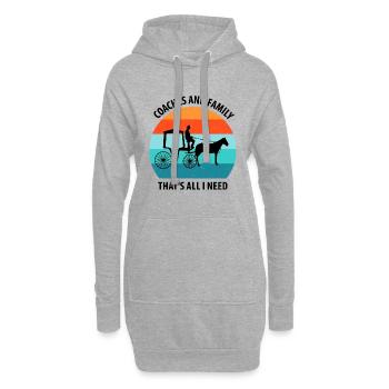 Calèche de cocher Calèche tirée par des chevaux Calèche - Sweat-shirt à capuche long Femme - gris chiné - Devant