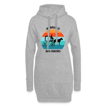 Calèche de cocher Calèche tirée par des chevaux Calèche - Sweat-shirt à capuche long Femme - gris chiné - Devant