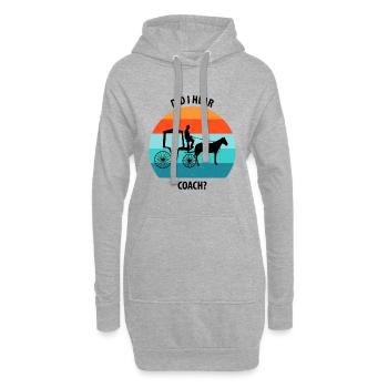 Calèche de cocher Calèche tirée par des chevaux Calèche - Sweat-shirt à capuche long Femme - gris chiné - Devant