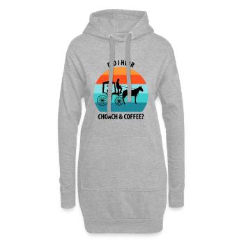 Kutscher Kutsche Pferdekutscher Kaffee - Hoodie-Kleid - Grau meliert - Vorne