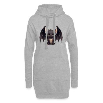 Süße Fledermaus Kawaii Engel Comic - Hoodie-Kleid - Grau meliert - Vorne