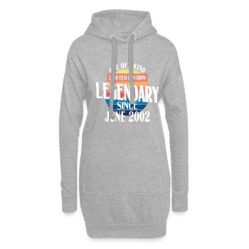Limited Edition Legendär seit Juni 2002 Geburtstag - Hoodie-Kleid - Grau meliert - Vorne