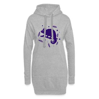 Gecko - Amphibie Tier - Hoodie-Kleid - Grau meliert - Vorne