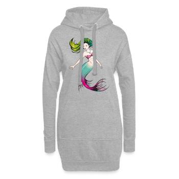 Mermaid - Hoodie-Kleid - Grau meliert - Vorne