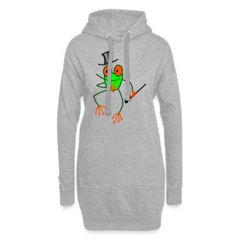 Tanzender Frosch - Hoodie-Kleid - Grau meliert - Vorne