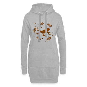 Salamandre - Animal amphibien - Sweat-shirt à capuche long Femme - gris chiné - Devant