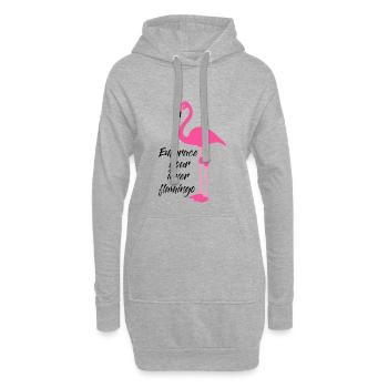 Flamingo shirt - Hoodie-Kleid - Grau meliert - Vorne