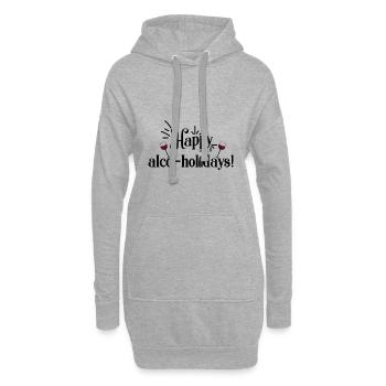 Weihnachtswünsche - Hoodie-Kleid - Grau meliert - Vorne