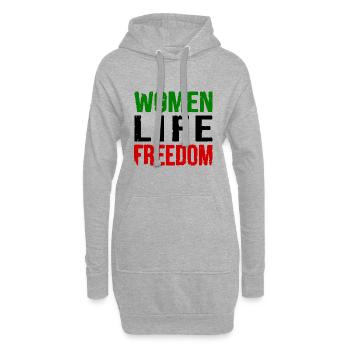 Women life freedom - Sweat-shirt à capuche long Femme - gris chiné - Devant