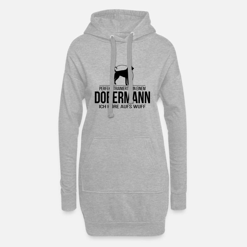 DOBERMANN wuff - Hoodie-Kleid - Grau meliert