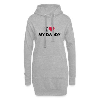 I Love My Daddy - Hoodie-Kleid - Grau meliert - Vorne